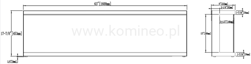 Kominek elektryczny trójstronny AFLAMO UNIQUE NH 160 - schemat