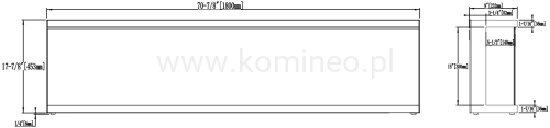 Kominek elektryczny trójstronny AFLAMO UNIQUE NH 180 - schemat