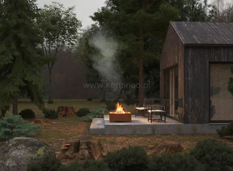 Palenisko ogrodowe INGARDEN CORTEN SQUARE 700 aranżacja