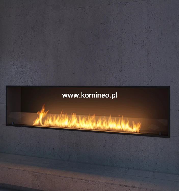 Biokominek do zabudowy INFIRE INSIDE BLACK 2000 SLIM LINE aranżacja