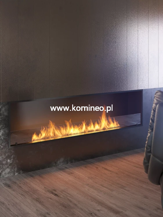 Biokominek do zabudowy INFIRE INSIDE BLACK 2000 SLIM LINE aranżacja