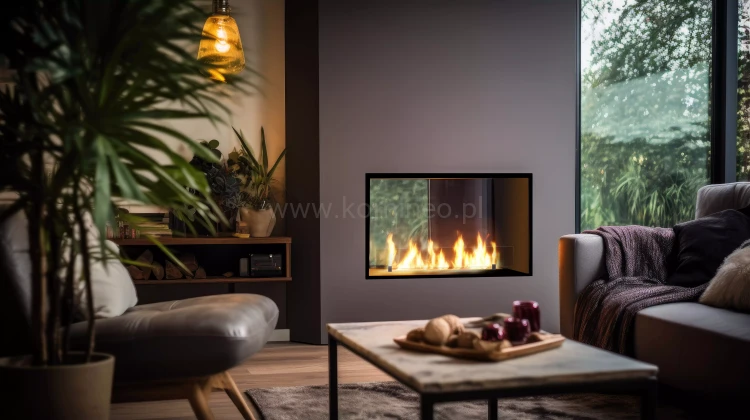 Biokominek do zabudowy INFIRE 2 SIDE 800 SLIM LINE vis a vis aranżacja