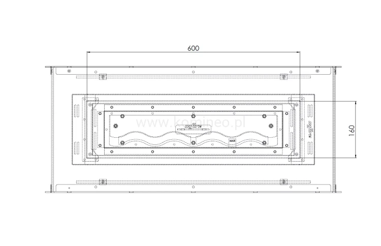 Biokominek do zabudowy INFIRE 2 SIDE 800 SLIM LINE vis a vis palnik