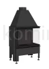 HAJDUK VOLCANO 2PT-S prawy Wkład kominkowy narożny ciemna ceramika