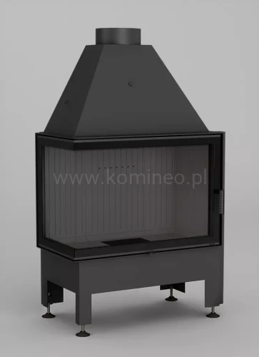 HAJDUK VOLCANO 2LAT lewy Wkład kominkowy narożny ciemna ceramika