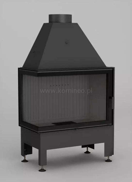 HAJDUK VOLCANO 2LAT lewy Wkład kominkowy narożny ciemna ceramika