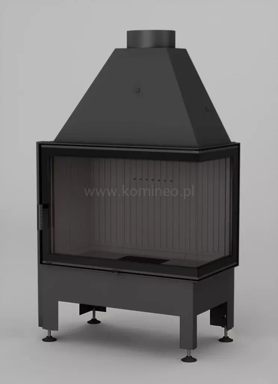 HAJDUK VOLCANO 2PAT prawy Wkład kominkowy narożny ciemna ceramika