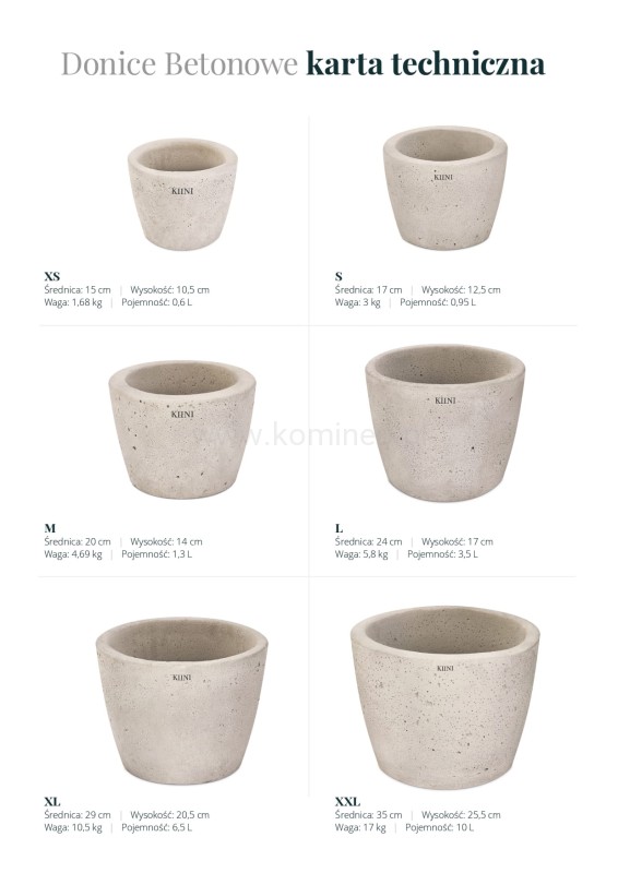Donica betonowa KIINI XL schemat