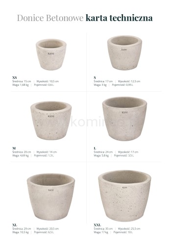 Donica betonowa KIINI XXL schemat