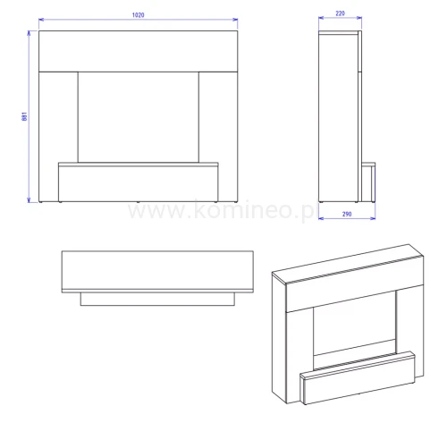 DIMPLEX VIGOR Kominek elektryczny schemat