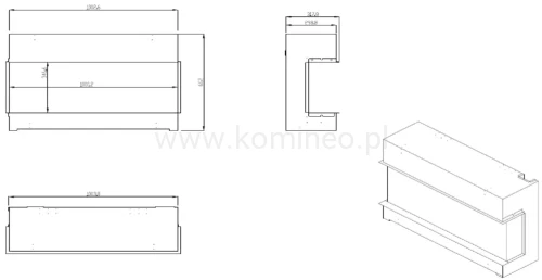 DIMPLEX VIVENTE PLUS 100 Kominek elektryczny do zabudowy schemat