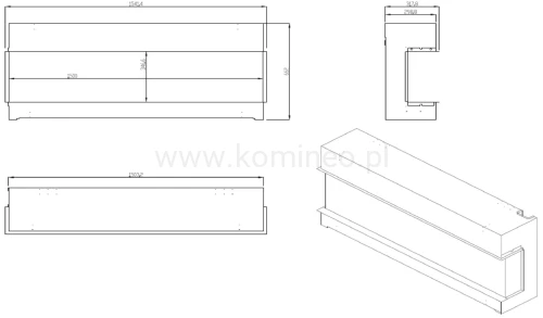 DIMPLEX VIVENTE PLUS 150 Kominek elektryczny do zabudowy schemat