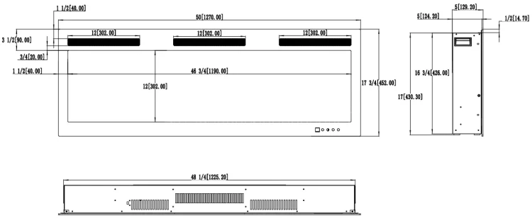 Kominek elektryczny AFLAMO MAJESTIC PRO 128 schemat