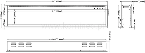 Kominek elektryczny AFLAMO ROYAL PRO 160 schemat