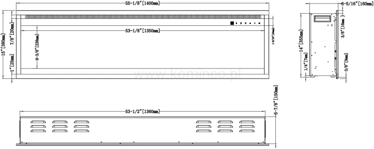 Kominek elektryczny AFLAMO ROYAL PRO 140 schemat