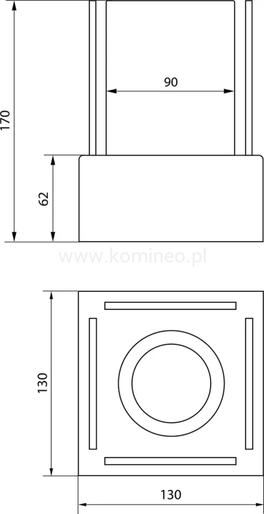 AFLAMO FAMA Biokominek wolnostojący - schemat