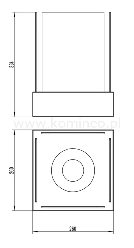 AFLAMO VICA Biokominek wolnostojący schemat
