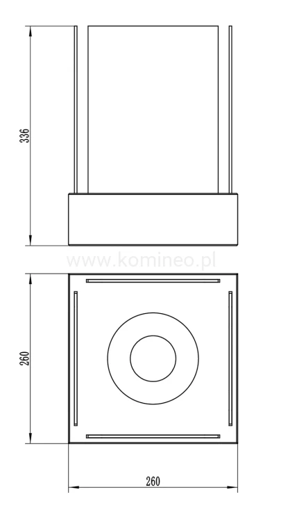 AFLAMO VICA Biokominek wolnostojący schemat