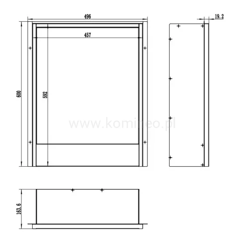 AFLAMO BIO 50 Biokominek do zabudowy schemat