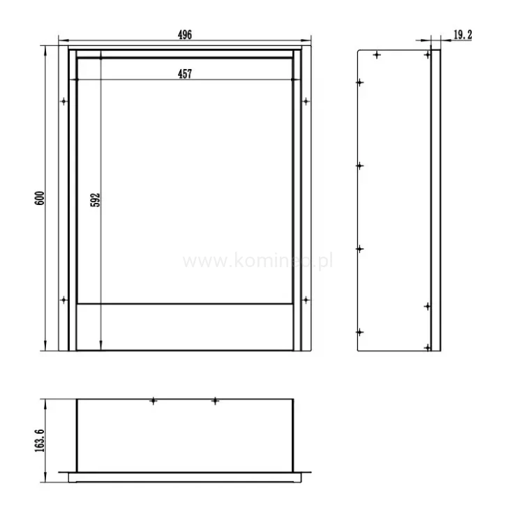 AFLAMO BIO 50 Biokominek do zabudowy schemat