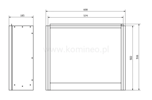 AFLAMO BIO 60 Biokominek do zabudowy schemat