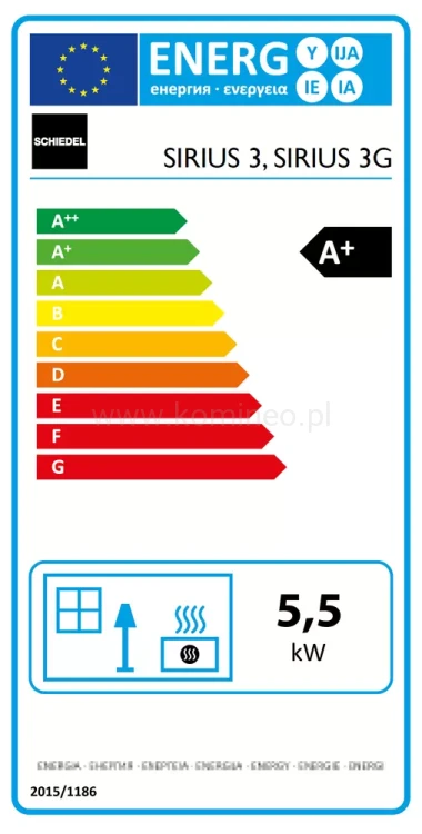 Etykieta energetyczna SCHIEDEL SIRIUS 3