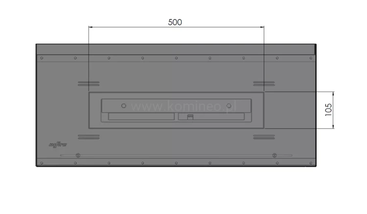 INFIRE INSIDE L800 Vers2 lewy Biokominek do zabudowy narożny - schemat palnik