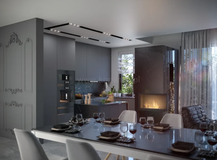 INFIRE INSIDE P800 Vers1 prawy Biokominek do zabudowy narożny