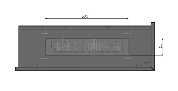 INFIRE INSIDE P800 Vers1 prawy Biokominek do zabudowy narożny  - palnik schemat