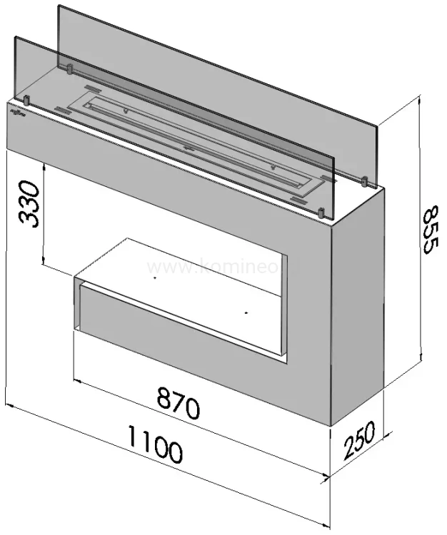 Biokominek INFIRE SPECTRUM  - schemat