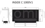 INFIRE INSIDE C1000 Vers1 Biokominek do zabudowy trójstronny - schemat