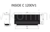 INFIRE INSIDE C1200 Vers1 Biokominek do zabudowy trójstronny - schemat