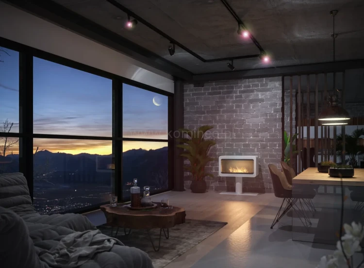 Biokominek INFIRE INECCO BIAŁY aranżacja