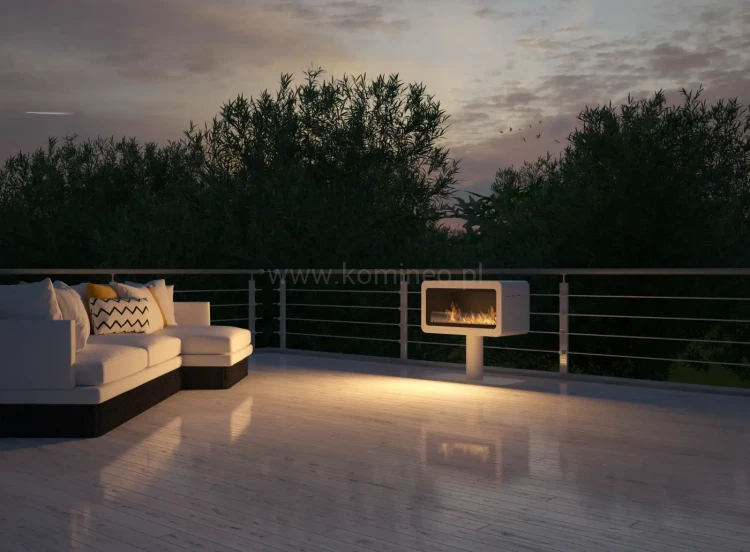 Biokominek INFIRE INECCO BIAŁY aranżacja