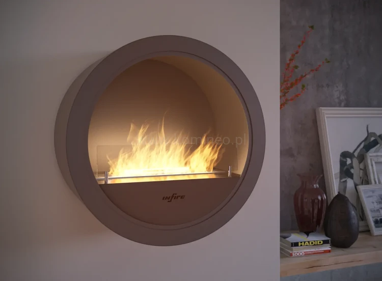 Biokominek INFIRE INCYRCLE WALL aranżacja