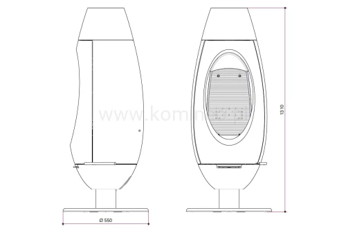 INVICTA ODE 9149-44 z dolotem powietrza Piec kominkowy żeliwny schemat
