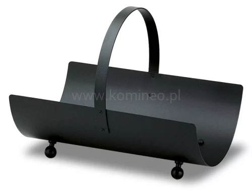 ArtFuego KO-5005 Kosz na drewno ze stali, czarny, nóżki kulki