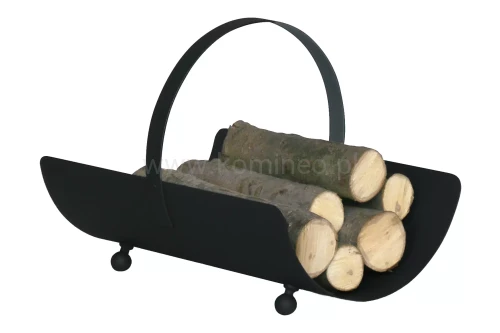 ArtFuego KO-5005 Kosz na drewno ze stali, czarny, nóżki kulki