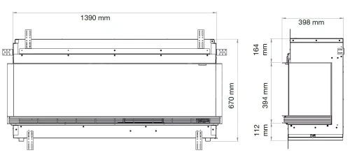 DIMPLEX VISTA 130 III Opti-V Kominek elektryczny trójstronny do zabudowy