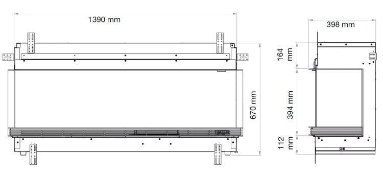 DIMPLEX VISTA 130 III Opti-V Kominek elektryczny trójstronny do zabudowy