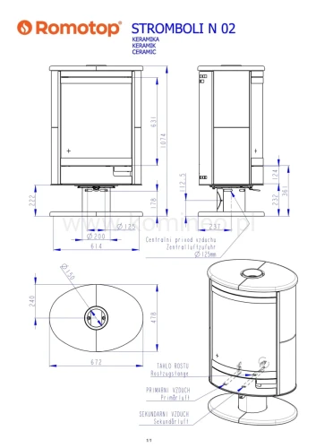 Schemat pieca Romotop STROMBOLI N 02