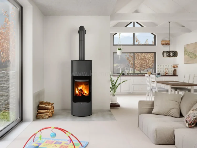 Piec kominkowy ROMOTOP LAREDO H metal - aranżacja