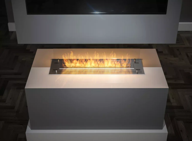 Biokominek do zabudowy SIMPLE fire INSERT 1000 aranżacja