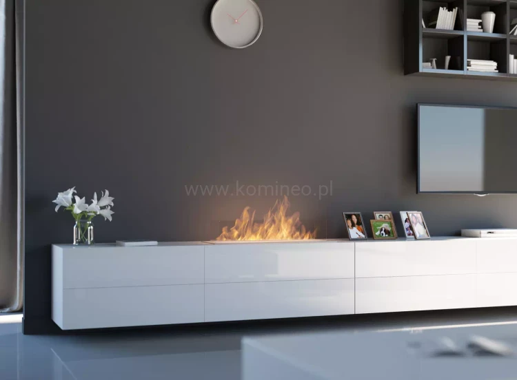 Biokominek do zabudowy SIMPLE fire INSERT 1000 aranżacja