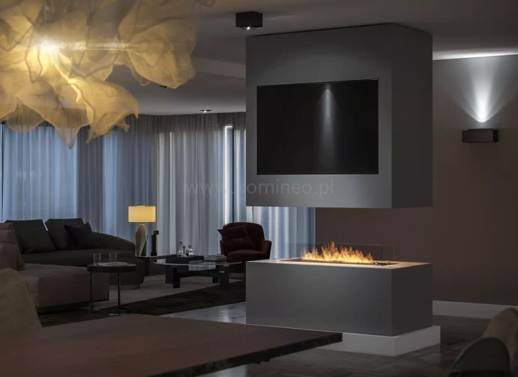 Biokominek do zabudowy SIMPLE fire INSERT 1000 aranżacja