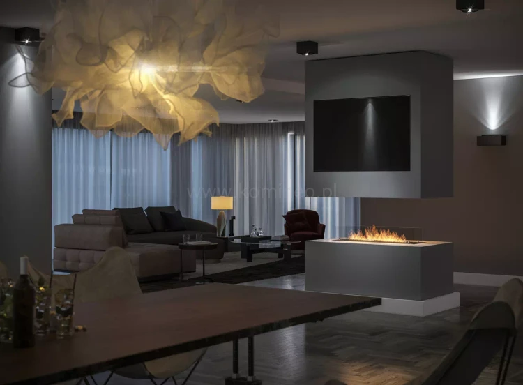 Biokominek do zabudowy SIMPLE fire INSERT 1000 aranżacja