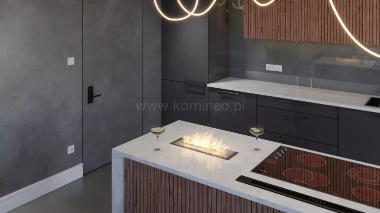 Biokominek do zabudowy SIMPLE fire INBOX 500 BLACK aranżacja