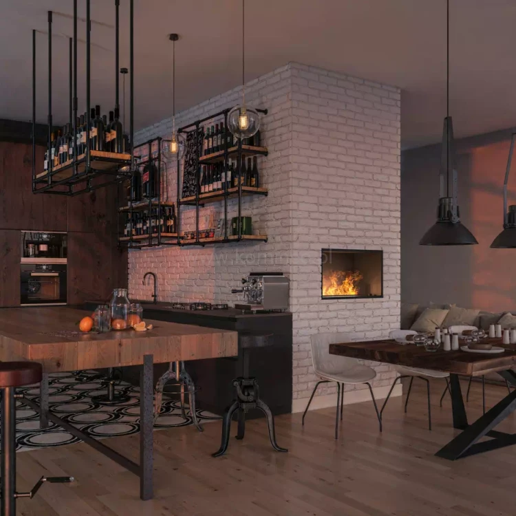 INFIRE INSIDE INVAPO 800 Kominek elektryczny 3D do zabudowy - aranżacja