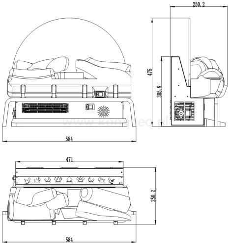 Kominek elektryczny AFLAMO SPARK schemat