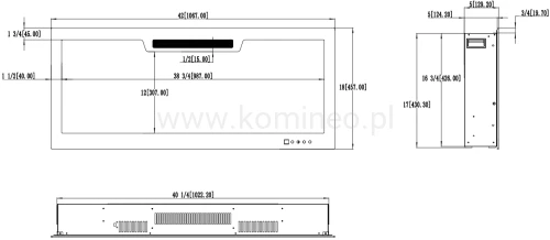 Kominek elektryczny AFLAMO ELITE 107 schemat